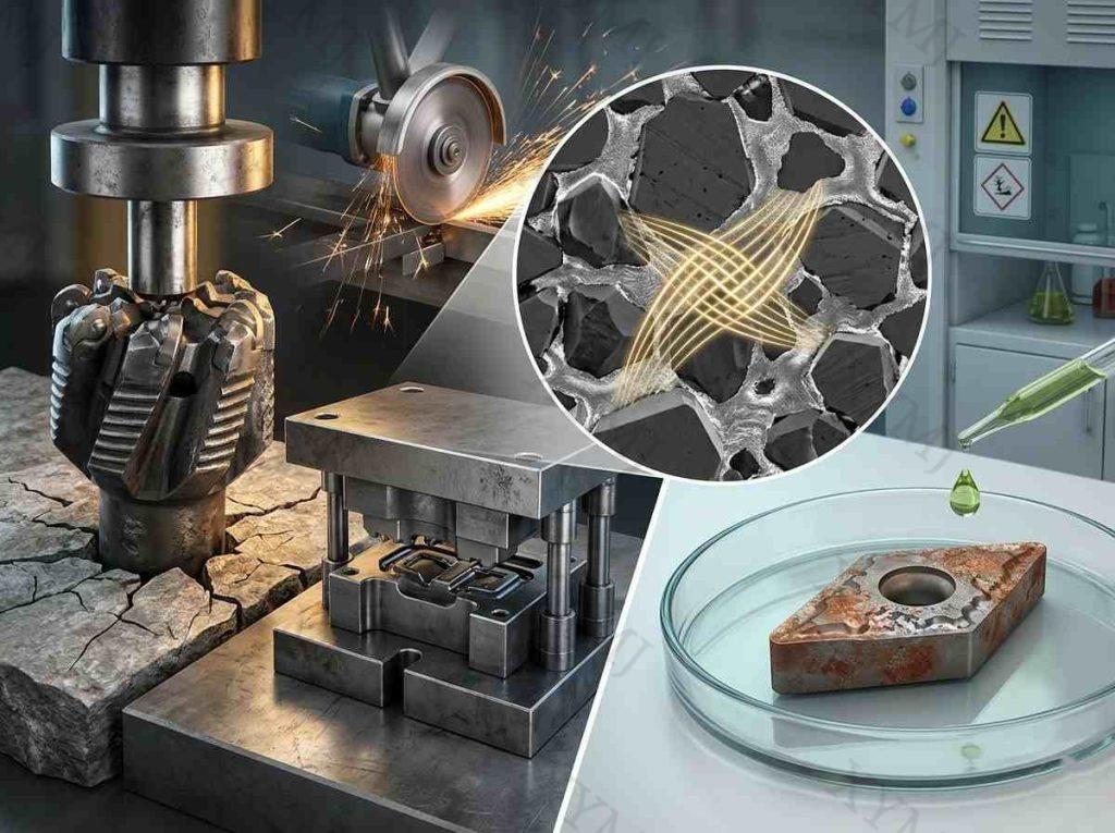 Cobalt bonds with tungsten carbide